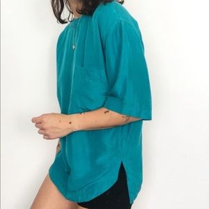 Vintage silk paper thin tee blouse